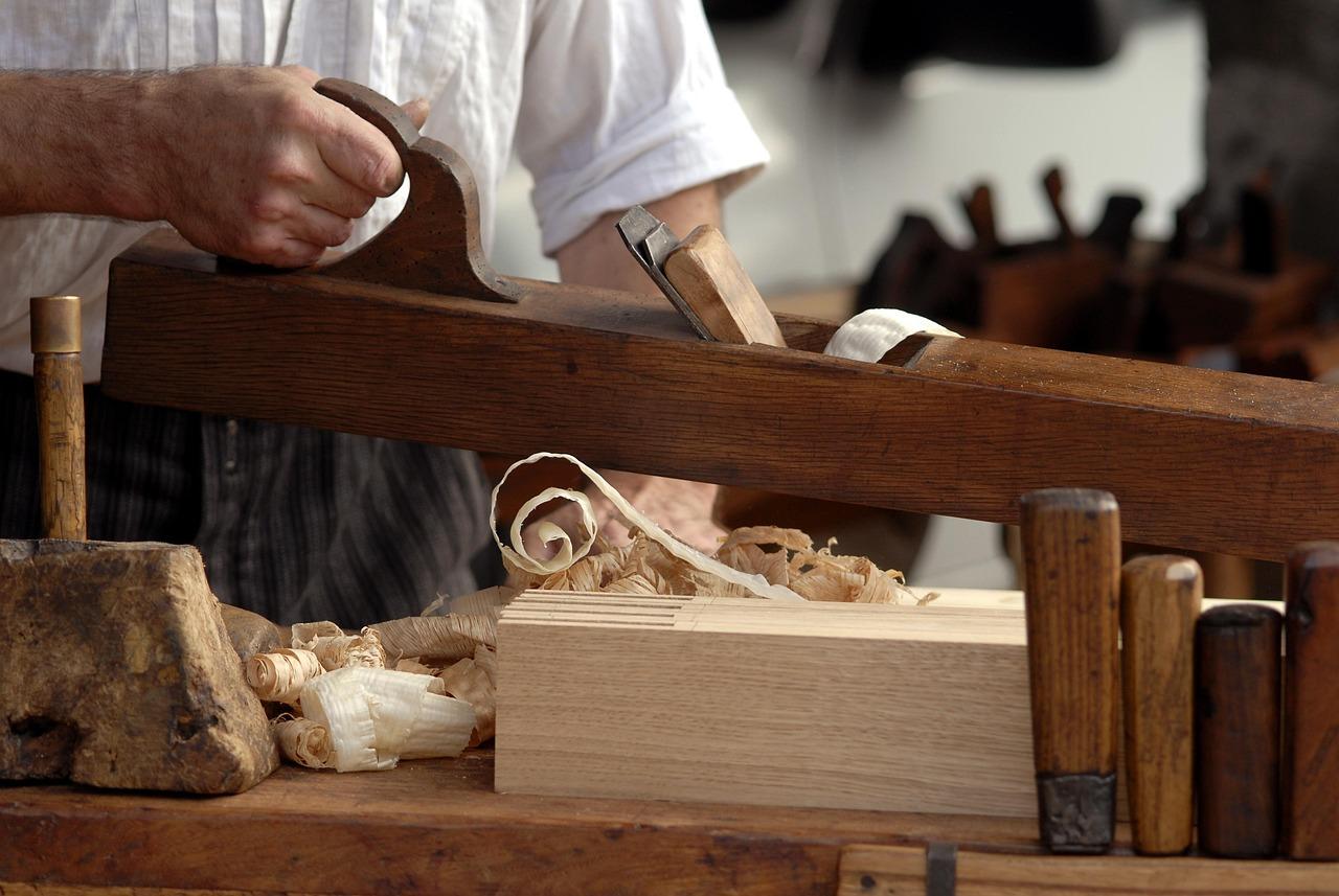 Professional carpenter working on custom woodwork